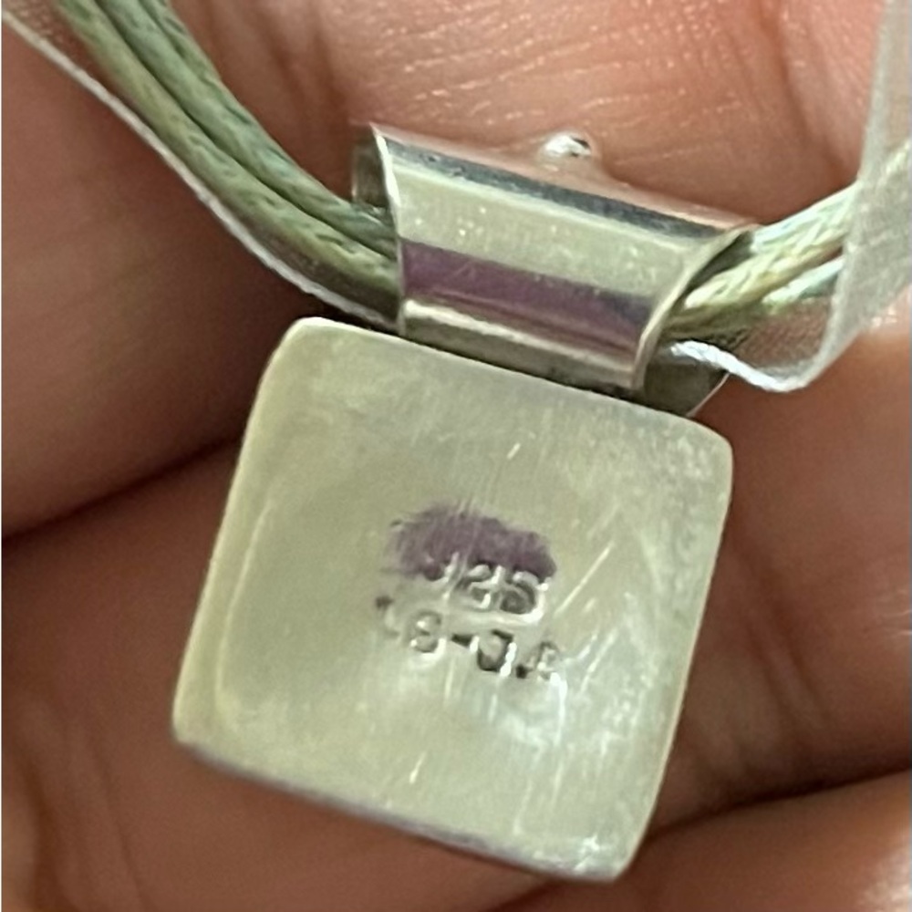 925 Sterling Silver Coral Pendant with lace choker vintage - Picture 4 of 5